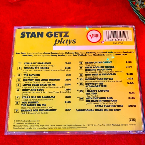 Rare, Stan Getz Plays CD, Jazz, Collectables - Picture 4 of 5